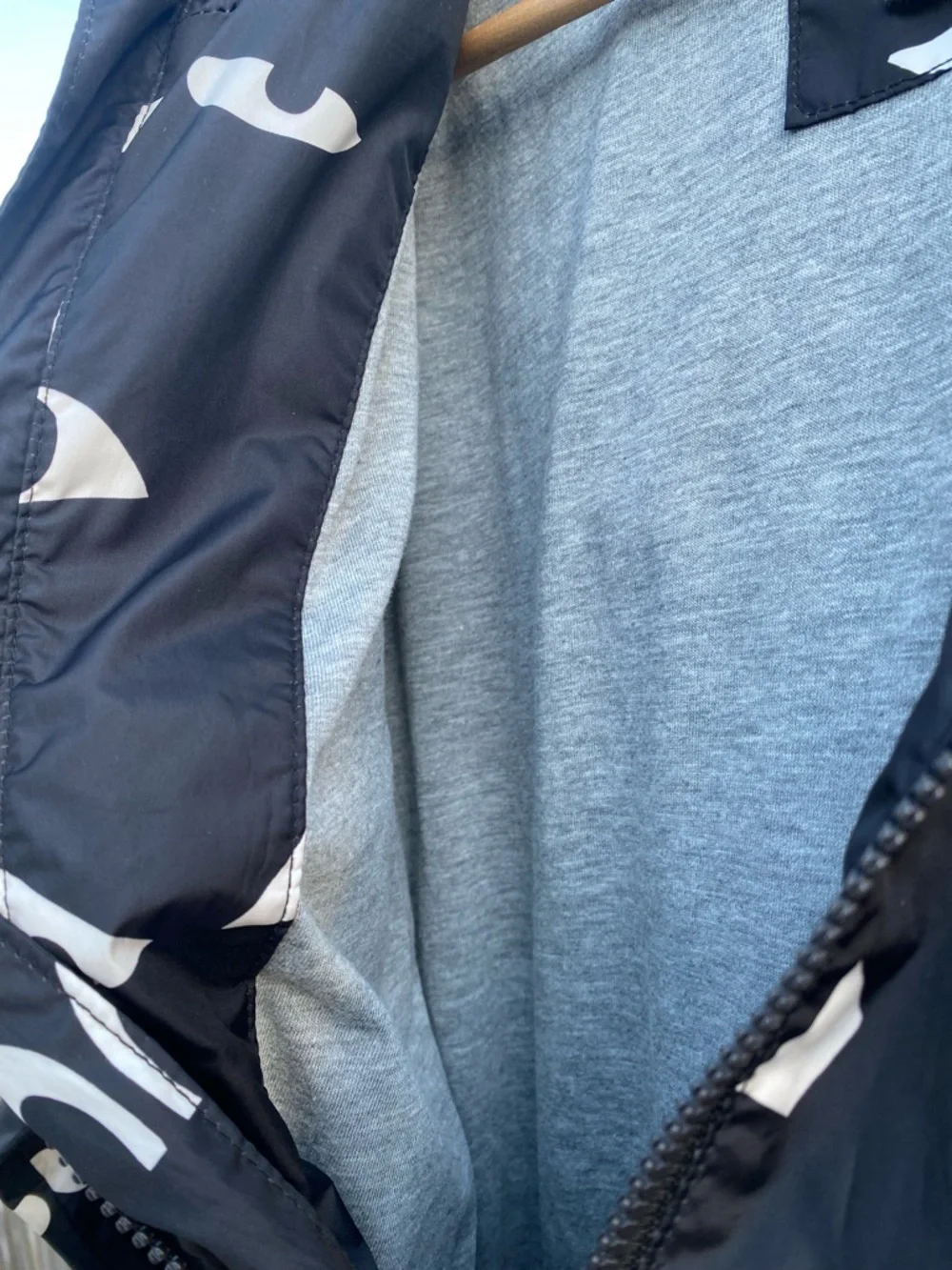 Gap Kids Black Hooded Windbreaker Jacket with White Eye Print